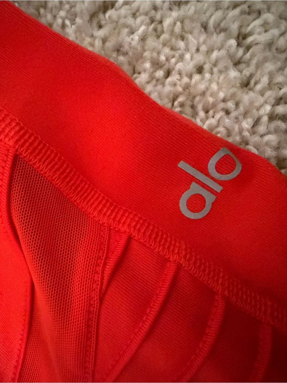 ALO Yoga Bright Red Sculpting Leggings with Subtle Logo